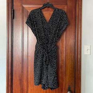 Chelsea28 black and white polka dot romper, size xl